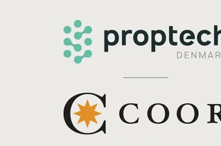 Logodesign for Proptech Denmark og Coor med stiliserede symboler og tekst